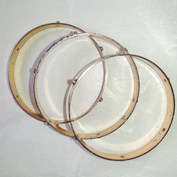 🦋 ROSE GOLD COLORED BANGLE BRACELETS - SET OF 3 - Picture 2 of 5